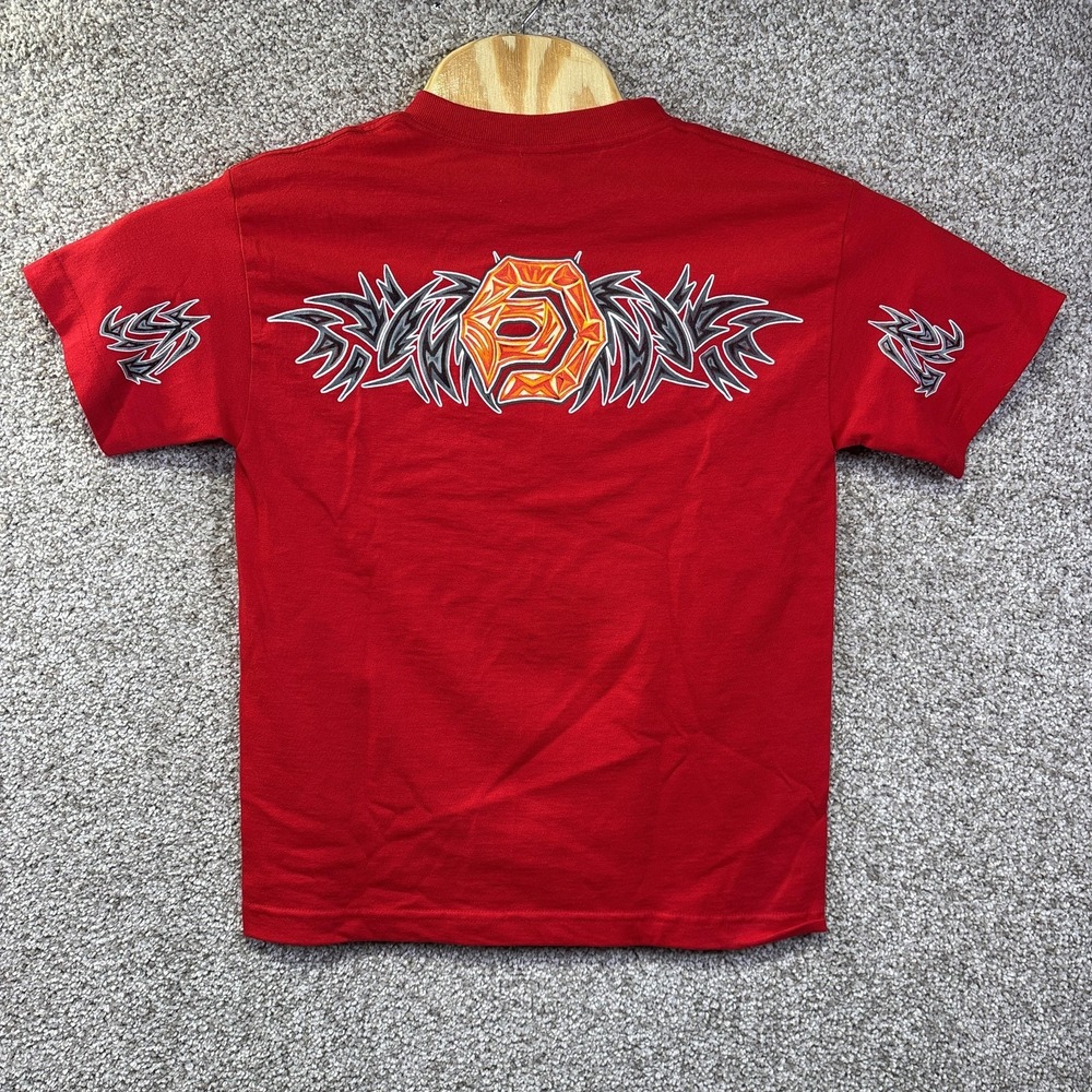 OP Shirt Kids Medium Red Short Sleeve Diamond Tribal Pacific Graphic Logo Tee